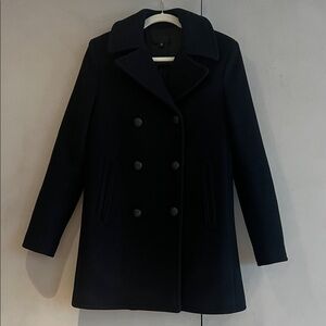 Nili Lotan Women's Virgin Wool black Pea Coat Medium (fits Small!)